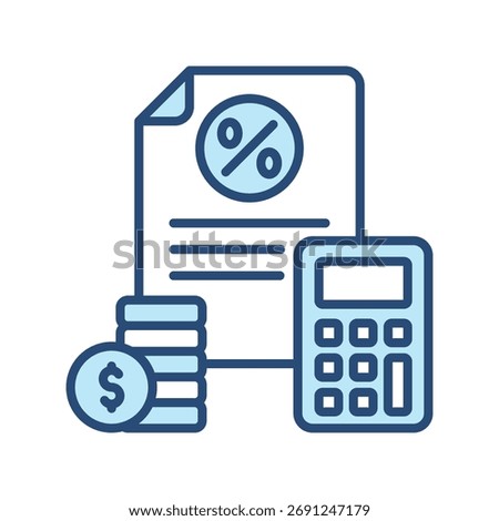 Tax Filled Outline Icon Vector Illustration