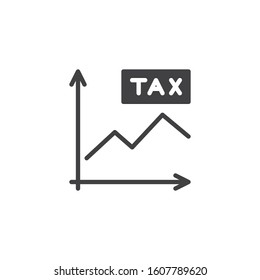 Tax finance graph vector icon. filled flat sign for mobile concept and web design. Tax diagram glyph icon. Symbol, logo illustration. Vector graphics