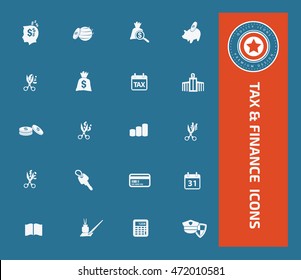 
Tax and finance icon set. vector