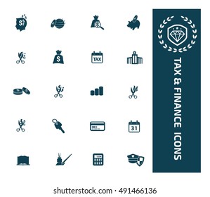 
Tax and finance icon set. vector