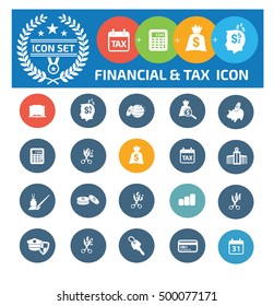 
Tax and finance icon set. vector