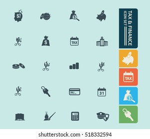 
Tax and finance icon set. vector