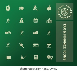 Tax and finance icon set,clean vector
