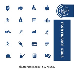 Tax and finance icon set,clean vector
