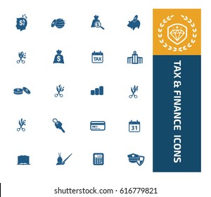 Tax and finance icon set,clean vector