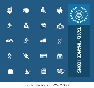 Tax and finance icon set,clean vector