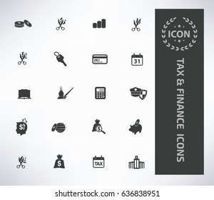 Tax and finance icon set,clean vector