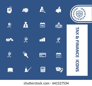 Tax and finance icon set,clean vector