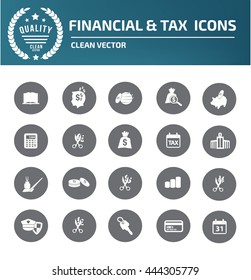 Tax and finance icon set,vector