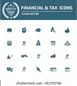 Tax and finance icon set,vector