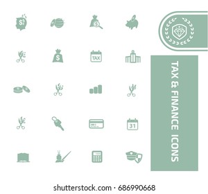 Tax and finance icon set,vector
