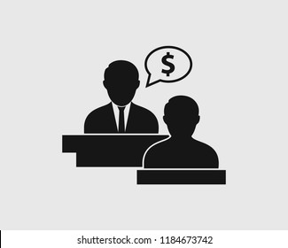 Tax Or Financial Advisor Icon On Gray Background.