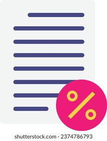Ilustración plana vectorial de icono de informe financiero fiscal