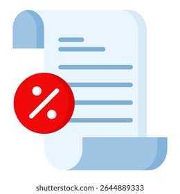 Tax flat color icon. Simple vector icon design in flat color style. Editable vector format