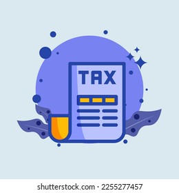 Tax flat illustration. Finance signs vector illustration.