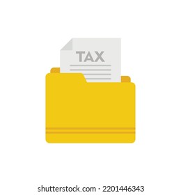 Tax folder icon. Flat illustration of Tax folder vector icon isolated on white background