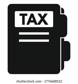 Icono de carpeta de impuestos. Ilustración simple del icono vectorial de carpeta de impuestos para el diseño web aislado en fondo blanco