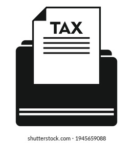 Tax folder icon. Simple illustration of Tax folder vector icon for web design isolated on white background