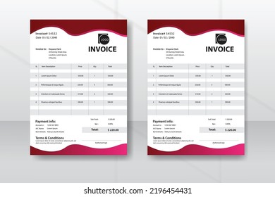 Tax form, bill graphic or payment receipt page set. Business invoice form template. Invoicing quotes, money bills or price invoices and payment agreement design templates.