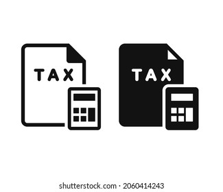 Formulario de impuestos con calculadora. Vector de ilustración