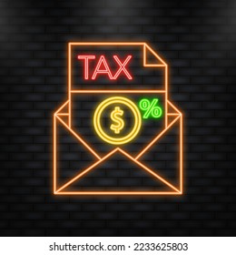 Tax form. Financial document and pen. Filling tax form