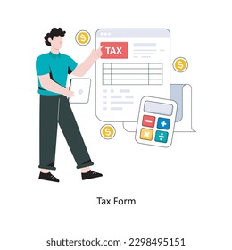 Tax Form flat style design vector illustration. stock illustration