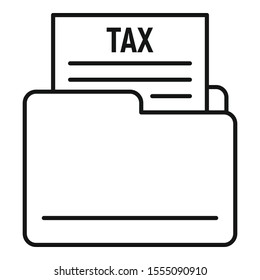 Tax form folder icon. Outline tax form folder vector icon for web design isolated on white background