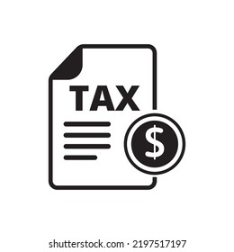 Tax Form Icon With Black And White Style On Isolated Background