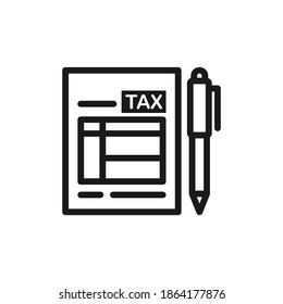 Tax form icon design isolated on white background. vector illustration