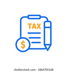 Tax form icon design isolated on white background. vector illustration