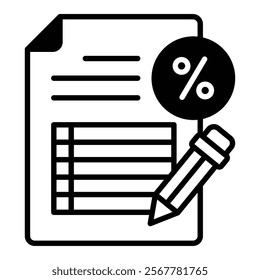 Tax Form Icon Element For Design