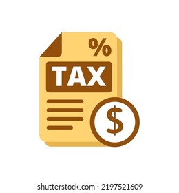 Tax Form Icon With Flat Style On Isolated Background