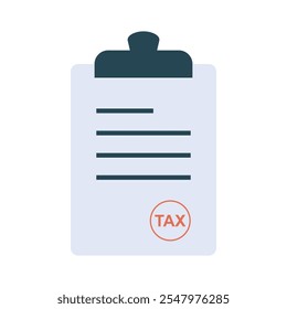 Tax form icon, gray letter with text and tax isolated on transparent background. Minimalist vector illustration.