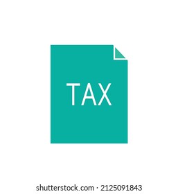 Tax form icon. Vector illustration clip art. Business and finance document symbol. 