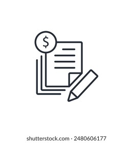 tax form icon. vector.Editable stroke.linear style sign for use web design,logo.Symbol illustration.