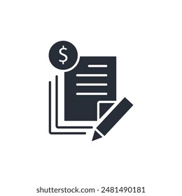 tax form icon. vector.Editable stroke.linear style sign for use web design,logo.Symbol illustration.