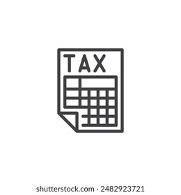 Tax Form line icon. linear style sign for mobile concept and web design. Standard tax form outline vector icon. Symbol, logo illustration. Vector graphics