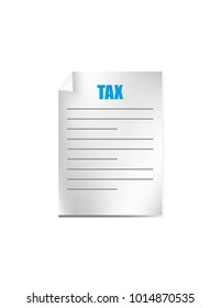 Tax form on white background