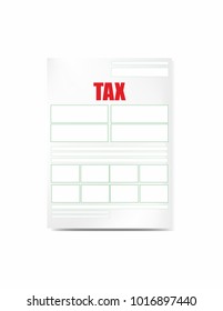 Tax form on white background