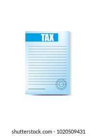 Tax form on white background
