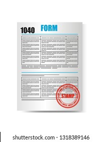 Tax form on white background