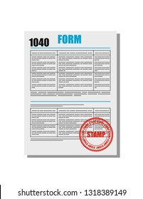 Tax form on white background