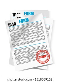 Tax form on white background