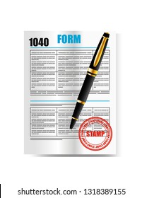 Tax form on white background
