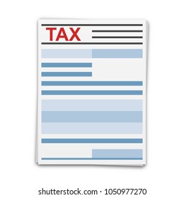Tax form, payment or return concept. Vector illustration on white background