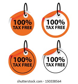Tax free 100 percent illustration design over a white background