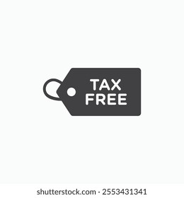Tax free black solid vecor icon