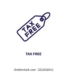 tax free icon from delivery and logistic collection. Thin linear tax free, tax, shop outline icon isolated on white background. Line vector tax free sign, symbol for web and mobile