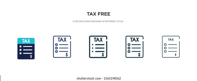 tax free icon in different style vector illustration. two colored and black tax free vector icons designed in filled, outline, line and stroke style can be used for web, mobile, ui