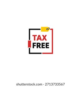 Tax free icon flat vector design.